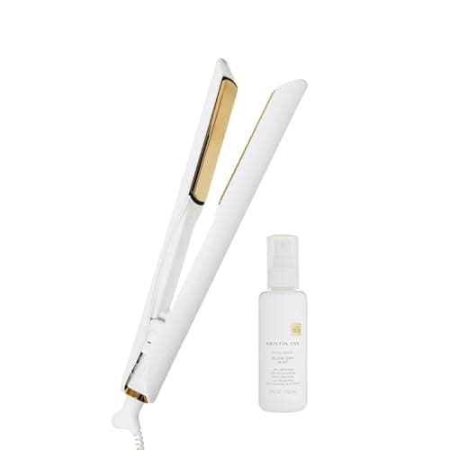 Kristin Ess 1.25 Inch Dual Voltage Straightener & Curler + Beach Waver - 440° - For Curly, Thick + Frizzy Hair