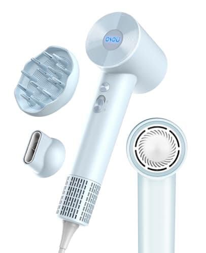 Negative Ionic Hairdryer for Curly Hair, High-Speed 110, 000 RPM Motor, Fast Drying & Quiet