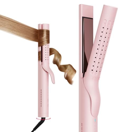 TYMO 360° Cool Air Curling Iron, 1.25 Inch Wand, 5 Temps, Pink