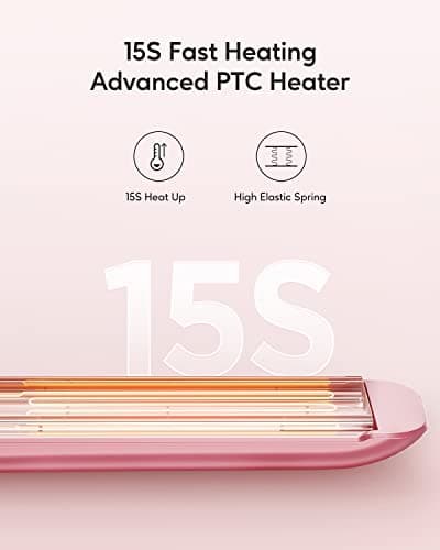 wavytalk Salon Flat Iron, Rose Gold, Negative Ion, Titanium Plates, 15 Temp Settings