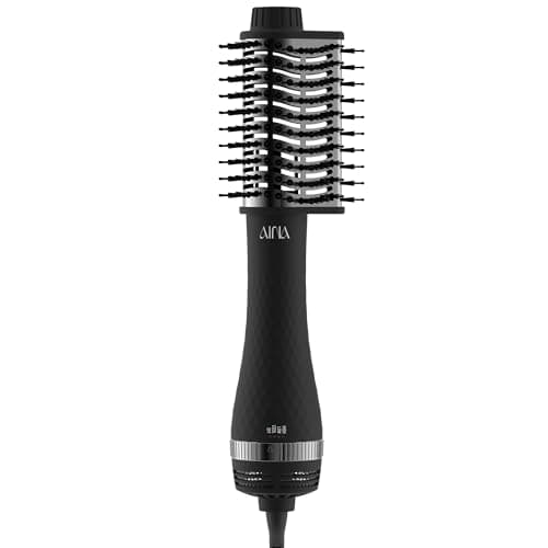 Aina 65MM 2-in-1 Titanium Hot Air Brush & Blow Dryer | 3 Heat Settings, 360° Vented Airflow