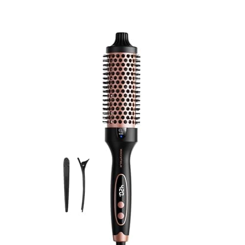 WavyTalk 1.5" Heated Round Brush for Smooth Blowout, 5 Temp Settings, Dual Voltage
