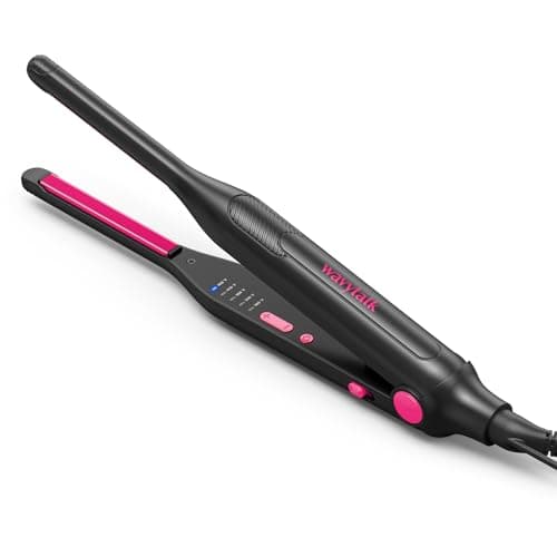 Wavytalk 3/10 Mini Flat Iron for Short Hair and Bangs with Anti-Pinch Design