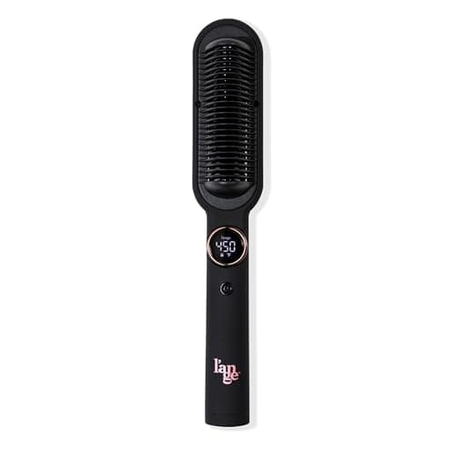 L'ANGE HAIR Smooth-It 2-in-1 Digital Straightening Comb | Curved Heat Shield | Blush