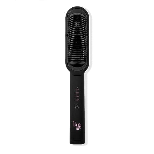 L'ANGE HAIR Smooth-It 2-in-1 Digital Straightening Comb | Curved Heat Shield | Blush