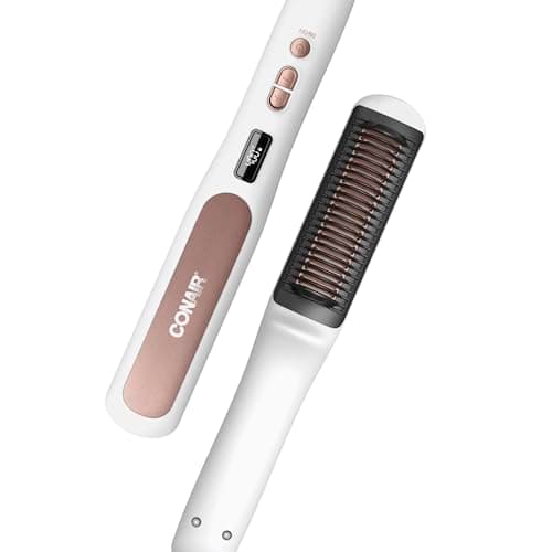 CONAIR Double Ceramic Heat Straightening Brush for Smooth Shiny Hair