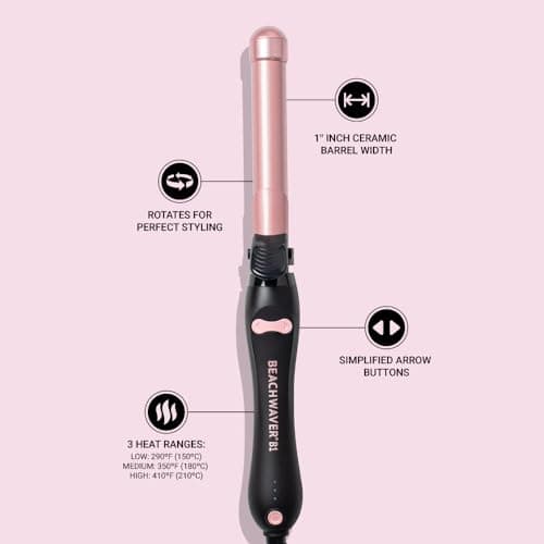 Beachwaver B1 Automatic 1" Ceramic Curling Iron - Long-Lasting Waves, Easy to Use