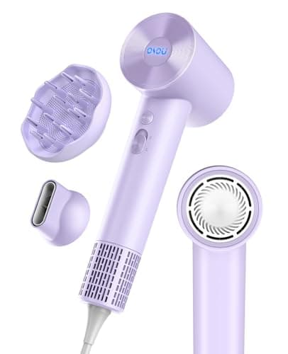 Negative Ionic Hairdryer for Curly Hair, High-Speed 110, 000 RPM Motor, Fast Drying & Quiet