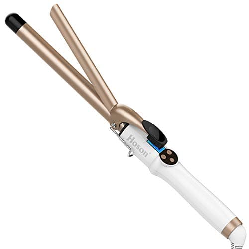 3/4 Inch Ceramic Tourmaline Curl Wand - Professional Hair Curler for Short Hair, Includes Glove, Gold
