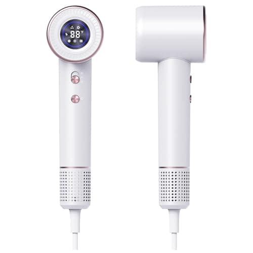 Rudd High-Speed Hair Dryer with Diffuser, 110000 RPM Motor, Fast Drying, Low Noise, White