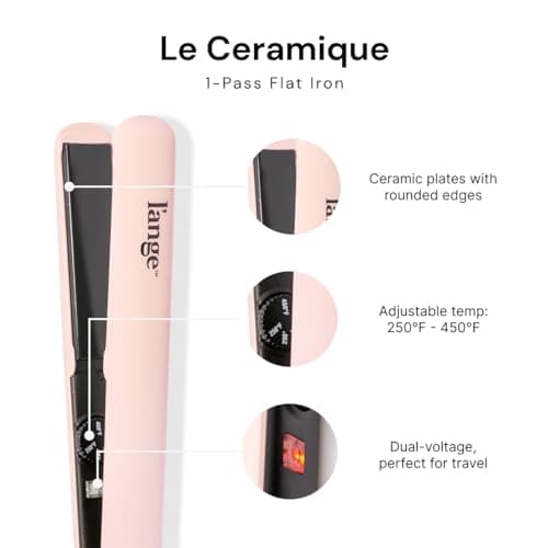L'ANGE HAIR Blush 1-Pass Ceramic Flat Iron | Fast Heating & Moisture Locking Straightener | Best Professional Hair Iron