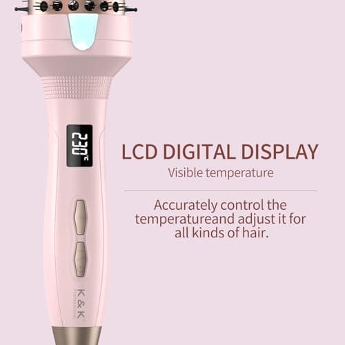 K&K 1.77 Inch Ceramic Tourmaline Ionic Heated Curling Brush Creates Volume & Curls