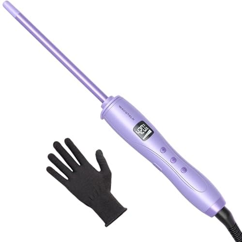 WavyTalk 3/8 Inch Curling Iron Wand, Adjustable Temp, Rose Pink