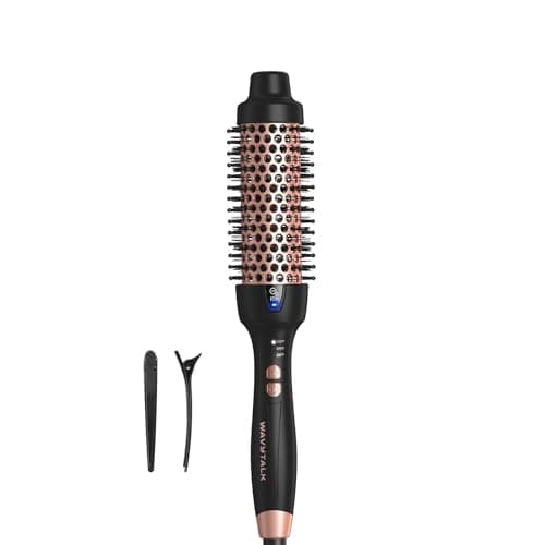 WavyTalk 1.5 Inch Ionic Heated Round Brush for Smooth Blowouts and Shine (Green)
