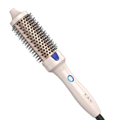 K&K Thermal 1.5 Inch Ionic Heated Round Brush for Shine and Smoothness