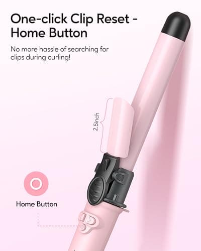 Wavytalk 1 Inch Automatic Curling Iron, 430°F Waves, Pale Pink Home Button