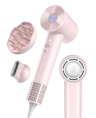 Negative Ionic Hairdryer for Curly Hair, High-Speed 110, 000 RPM Motor, Fast Drying & Quiet