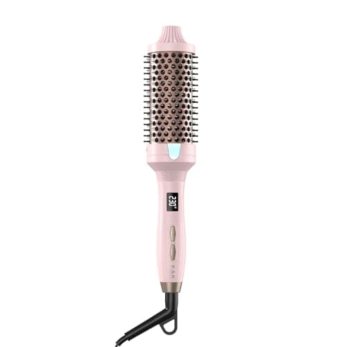 K&K 1.77 Inch Ceramic Tourmaline Ionic Heated Curling Brush Creates Volume & Curls