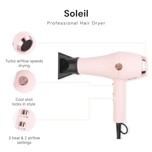 L'ANGE HAIR Soleil Professional Hair Dryer | 3 Heat & 2 Airflow Settings | Cool Shot Included | Professional Cord | Ligh