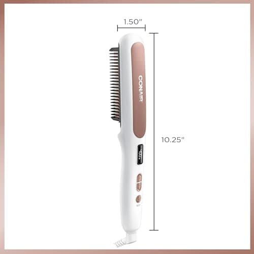 CONAIR Double Ceramic Heat Straightening Brush for Smooth Shiny Hair