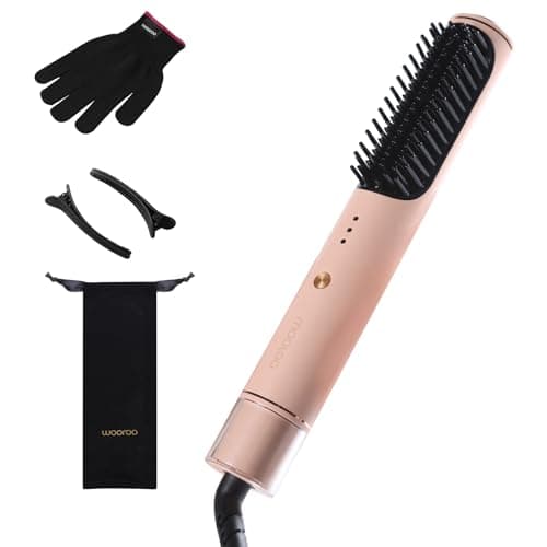 Ionic Ceramic Hair Straightener Brush, Anti-Scald Fast Heating for Women