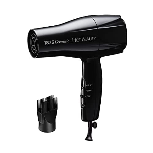 1875 Ceramic Hair Dryer, Fast & Powerful Drying, Multi-Setting, Detangler Included (Purple)