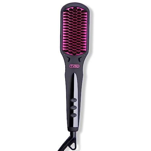 TYMO Ionic Hair Straightener Brush - Frizz-Free Styles, 16 Temp Settings, LCD Display