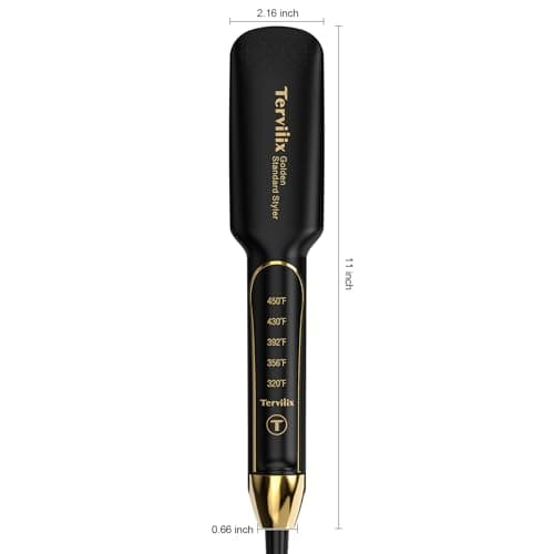 Terviiix Titanium Flat Iron - ARC Non-Snagging, Smooth 1-3/4", Wide Salon-Grade Hair Straightener, Black Hair