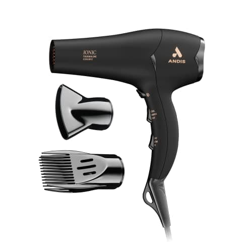 Andis 1875-Watt Tourmaline Ceramic Ionic Hair Dryer, Fast & Quiet, Black