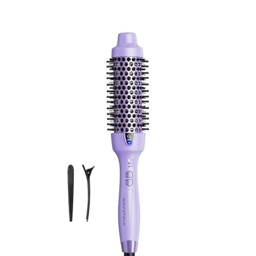 WavyTalk 1.5 Inch Ionic Heated Round Brush for Smooth Blowouts and Shine (Green)