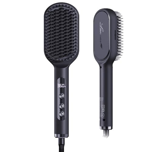 LANVIER Ionic Infrared Hair Straightener Brush, 32 Temps, All Hair Types