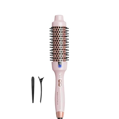 WavyTalk 1.5 Inch Ionic Heated Round Brush for Smooth Blowouts and Shine (Green)
