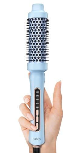 Farery Non-Blowing Heated Curling Brush, 1.75 inch, Adjustable Temp, Dual Voltage