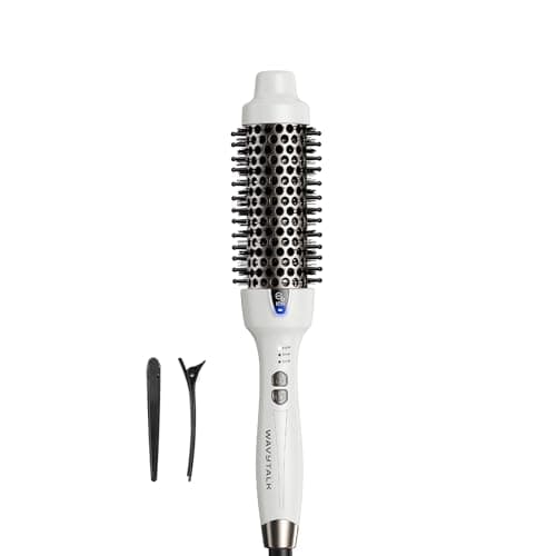 WavyTalk 1.5 Inch Ionic Heated Round Brush for Smooth Blowouts and Shine (Green)