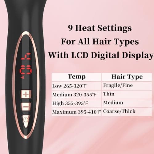 1.25 Inch Digital Tourmaline Ionic Heat Styler 9 Settings Volume Curls