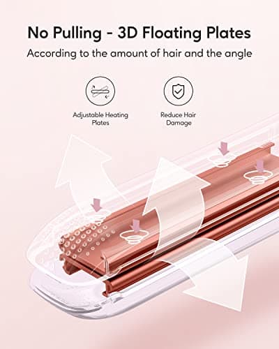 Wavytalk Pure Titanium Flat Iron 1 Inch Dual Voltage 170℉-450℉ Instant Silky Hair