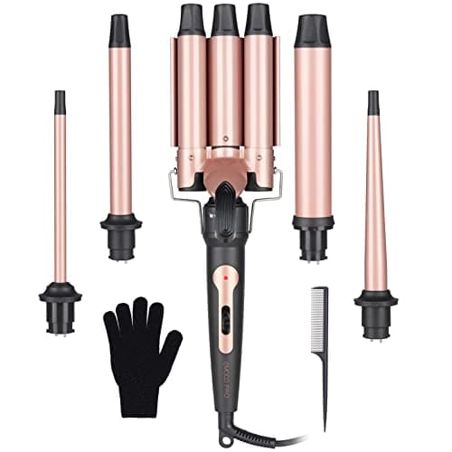 Emocci Pro Wand Curling Iron 3 Barrel 0.35"-1.25" Ceramic Hair Crimper