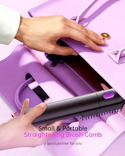Steam Hair Straightener with Negative Ions - 3 Temp Settings, Ceramic Bristles, Auto Shut-Off