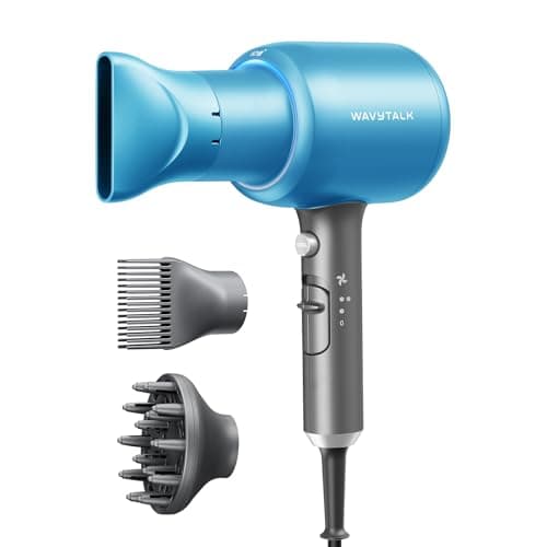 Wavytalk Ionic Hair Dryer, Fast & Quiet Drying with Ceramic Tech, 3 Attachments, Rose Gold