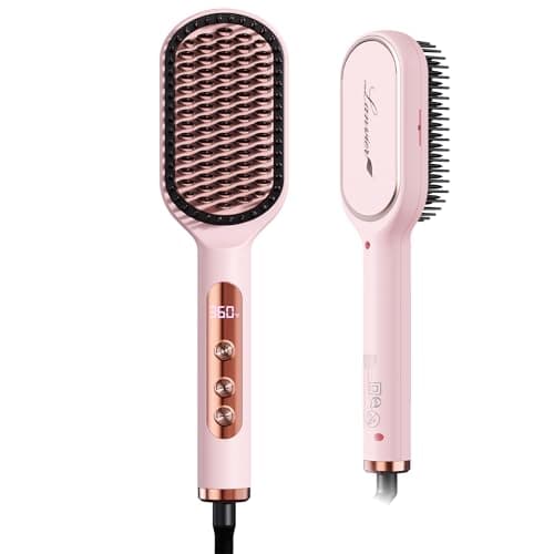LANVIER Ionic Infrared Hair Straightener Brush, 32 Temps, All Hair Types