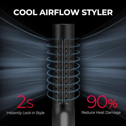 TYMO 1.25 Inch Curling Iron & Flat Iron - 2-in-1 Hair Straightener, 54M Ionic, Dual Voltage, Anti-Tangle, 5 Temps, Black