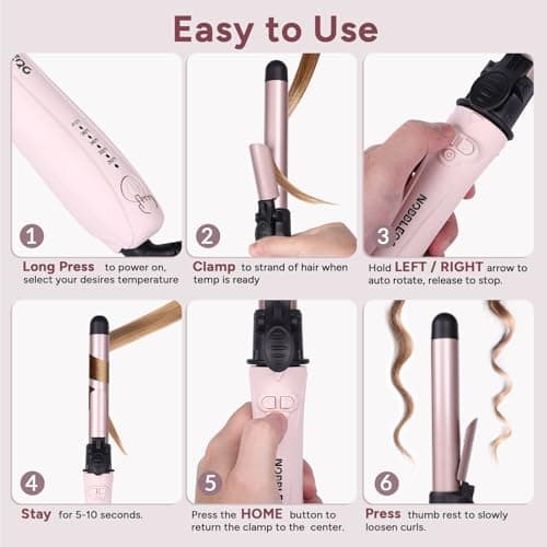 Global Voltage Automatic 360° Rotating Curling Iron with Clamp
