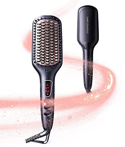 MEGAWISE Pro Ceramic Ionic Hair Straightener, 20s Heating Tech, Auto-Off, Black