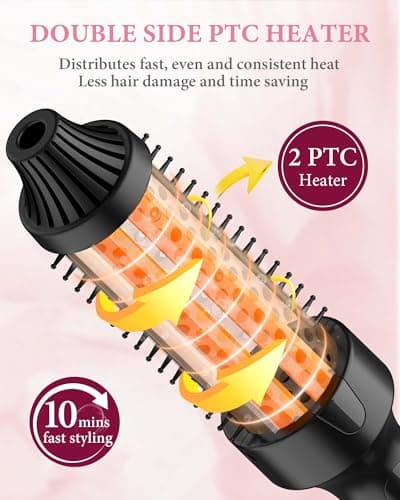 ANWA Ceramic Tourmaline Heated Round Brush, 1.5 Inch, Double Voltage, Blowout & Voluminous Hair Style