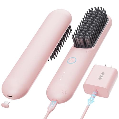 TYMO Cordless Mini Ionic Hot Comb Straightener for Women