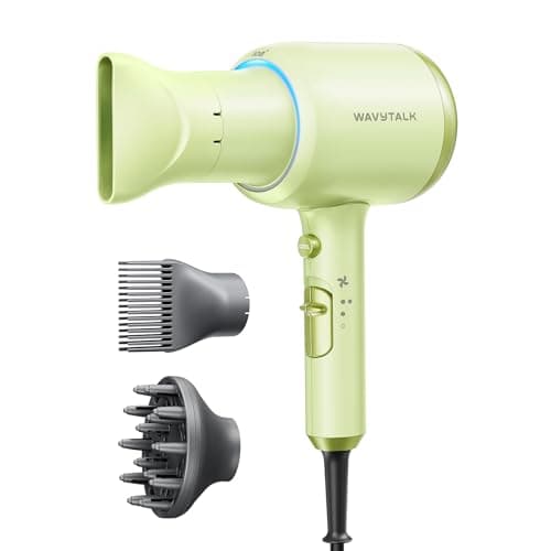 Wavytalk Ionic Hair Dryer, Fast & Quiet Drying with Ceramic Tech, 3 Attachments, Rose Gold