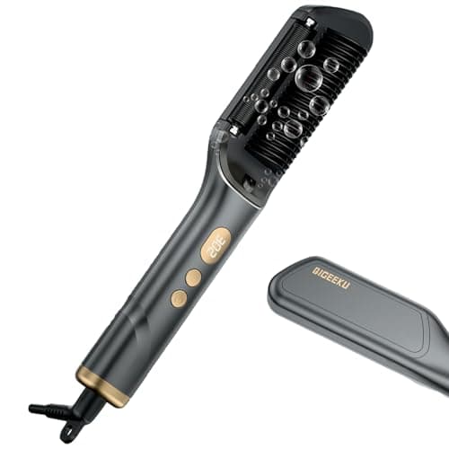 Gundown Gunmetal Gray 2-in-1 Flat Iron & Comb, 30s Heat, 5 Temp Settings