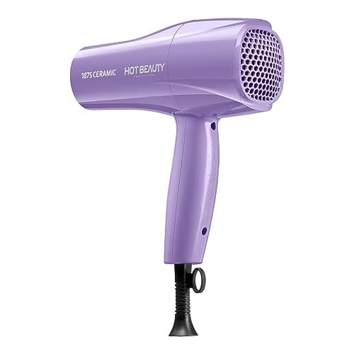 1875 Ceramic Hair Dryer, Fast & Powerful Drying, Multi-Setting, Detangler Included (Purple)
