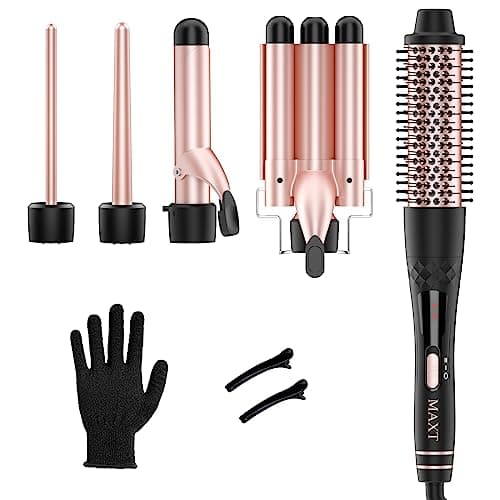 MAX-T 5-in-1 Ceramic Curling Iron Set for All Hair Types