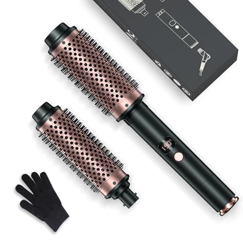 2in1 Heated Brush for Blowouts & Curls, Dual Temp Control, 1.5in/1.75in, Travel Ready